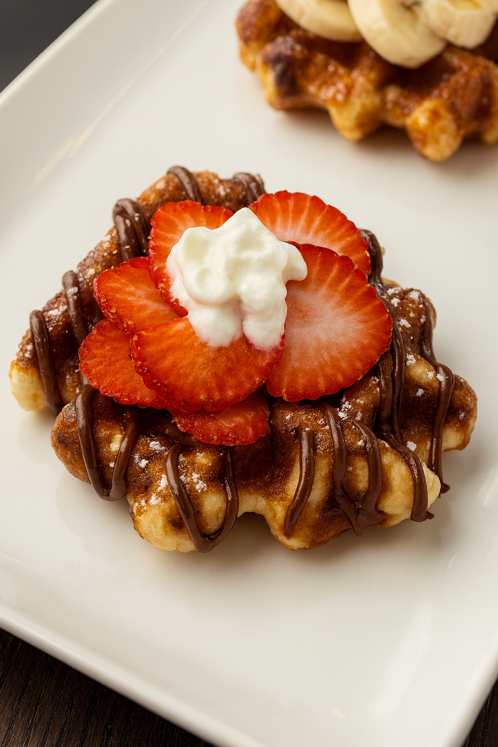 waffle and strawberries