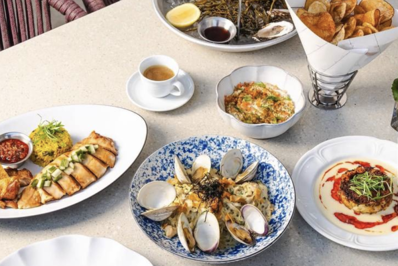 colorful spread of seafood at Navy Blue